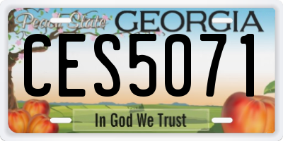 GA license plate CES5071