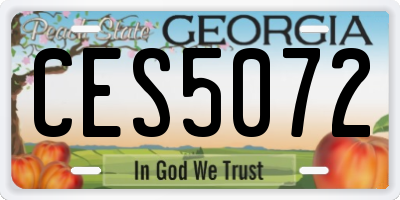 GA license plate CES5072