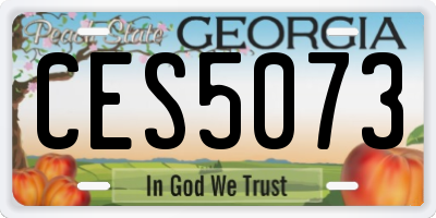 GA license plate CES5073