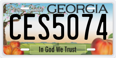 GA license plate CES5074