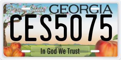 GA license plate CES5075