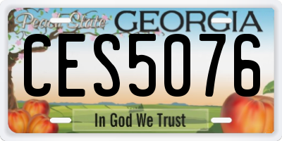 GA license plate CES5076