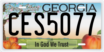 GA license plate CES5077