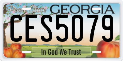 GA license plate CES5079