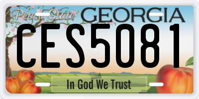 GA license plate CES5081