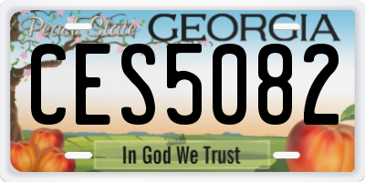 GA license plate CES5082