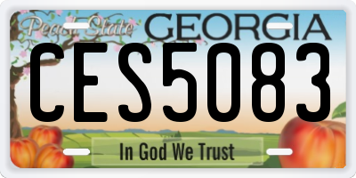GA license plate CES5083