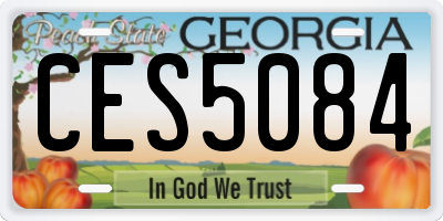 GA license plate CES5084