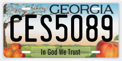 GA license plate CES5089