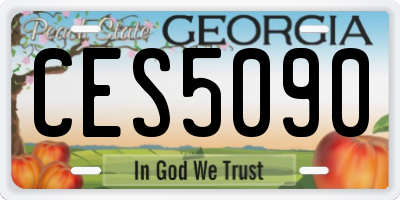 GA license plate CES5090