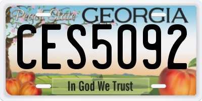 GA license plate CES5092