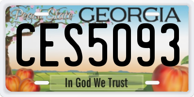 GA license plate CES5093