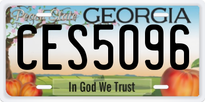 GA license plate CES5096