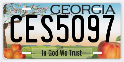 GA license plate CES5097
