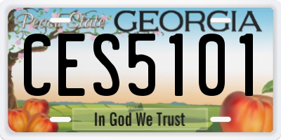 GA license plate CES5101