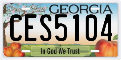 GA license plate CES5104