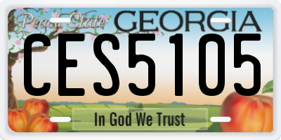 GA license plate CES5105