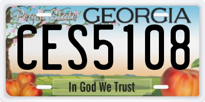 GA license plate CES5108