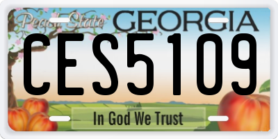GA license plate CES5109