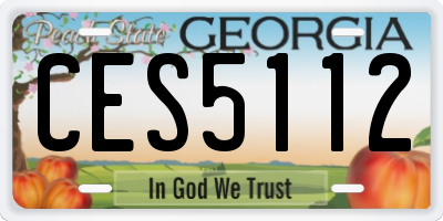 GA license plate CES5112
