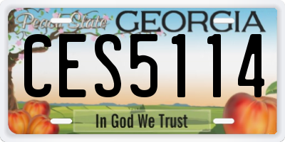 GA license plate CES5114