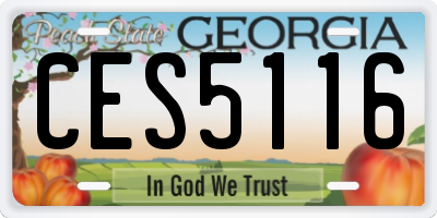 GA license plate CES5116