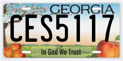 GA license plate CES5117