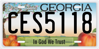 GA license plate CES5118