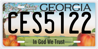 GA license plate CES5122