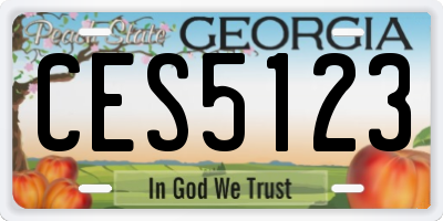 GA license plate CES5123
