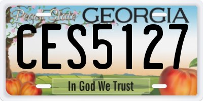 GA license plate CES5127