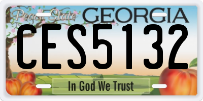 GA license plate CES5132