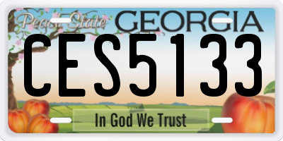 GA license plate CES5133