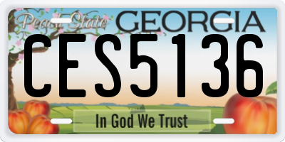 GA license plate CES5136