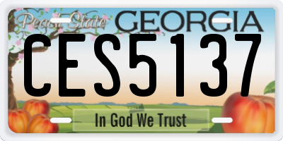 GA license plate CES5137