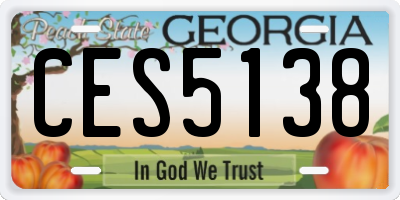 GA license plate CES5138