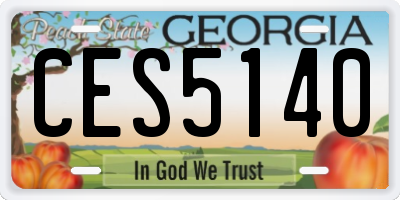 GA license plate CES5140
