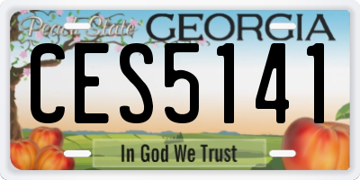 GA license plate CES5141