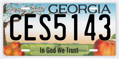 GA license plate CES5143