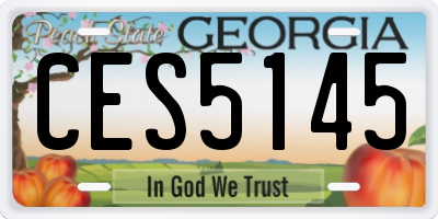 GA license plate CES5145