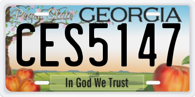 GA license plate CES5147