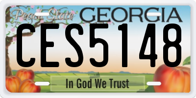 GA license plate CES5148