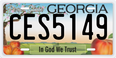 GA license plate CES5149