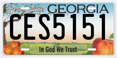GA license plate CES5151