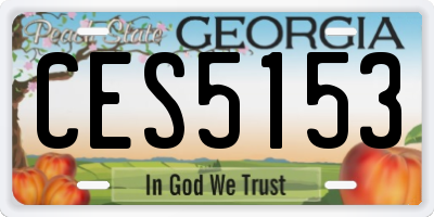GA license plate CES5153