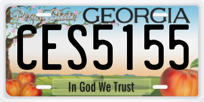 GA license plate CES5155