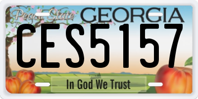 GA license plate CES5157