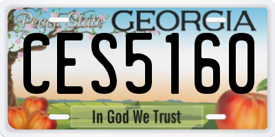 GA license plate CES5160