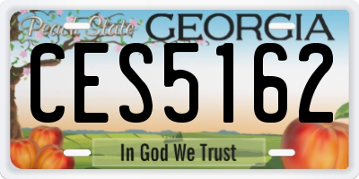 GA license plate CES5162