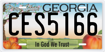 GA license plate CES5166
